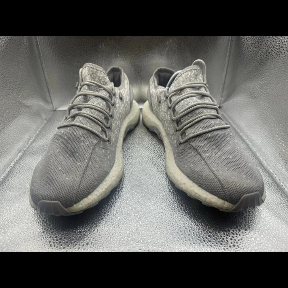 RARE 🚀 Size 11 - Adidas Mens Running Grey White PureBOOST Low Athletic Sneakers